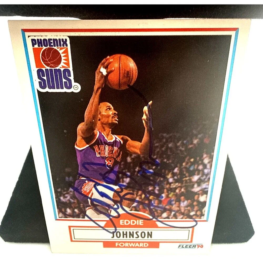 Eddie Johnson Phoenix Suns Signed 1990 Fleer #148 Autographed NBA Card